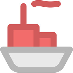 A yacht bold line icon design 