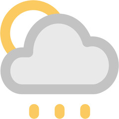 A sunny cloud bold line icon