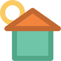 Sunny rainbow bold line icon