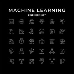 Set line icons of machine learning