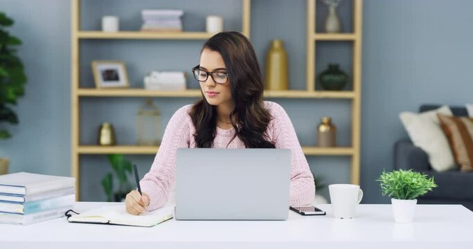 Laptop, notebook writing or office woman, event planner or secretary plan schedule, agenda or calendar notes. Administration, information or female business agent with book, planner or report summary