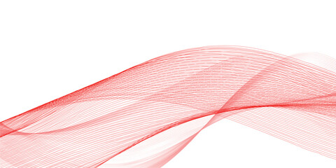 White abstract background and red line wave 