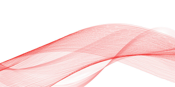 White abstract background and red line wave 