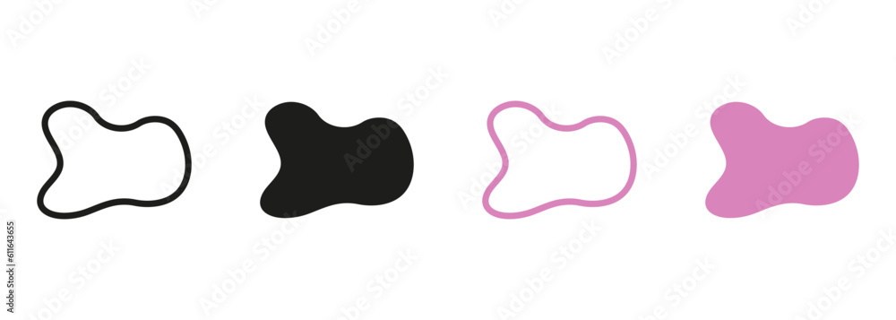 Poster abstract spot shape, organic minimal fluid. random blotch line and silhouette set. simple irregular 