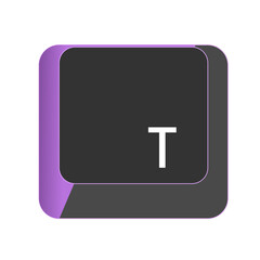 Single vector illustration button on the keyboard