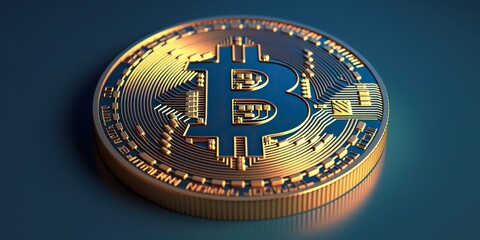 Fototapeta na wymiar AI Generated. AI Generative. BTC Bitcoin crypto currency money digital cash future invest marketing data payment. Graphic Art