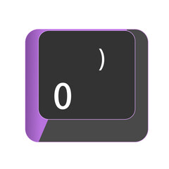 Single vector illustration button on the keyboard