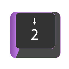 Single vector illustration button on the keyboard