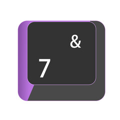 Single vector illustration button on the keyboard