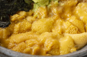 新鮮で美味しいウニとマグロの海鮮丼