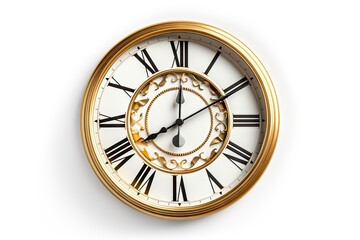 Fototapeta premium Timeless elegance. Close up of classic watch on a white isolated background
