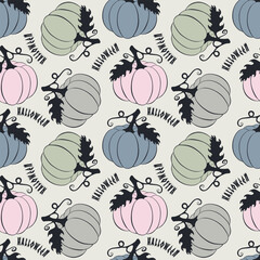 Happy Halloween pumpkin pattern. Fashion Halloween design. Vector illustration