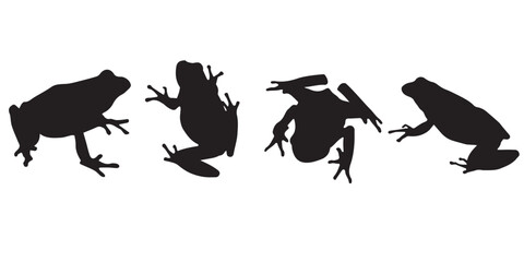 silhouettes of frog vector eps 10