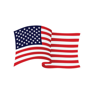 US American waving flag. USA wave flag Clipart American flag Cricut Procreate vector