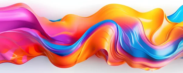 Foto op Plexiglas Colorful Wavy Liquid Background. 3D and Realistic Abstract Background. Generative AI © Resdika