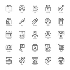 Merchandising Icon pack for your website design, logo, app, and user interface. Merchandising Icon outline design. Vector graphics illustration and editable stroke.