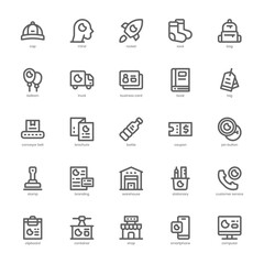 Merchandising Icon pack for your website design, logo, app, and user interface. Merchandising Icon outline design. Vector graphics illustration and editable stroke.