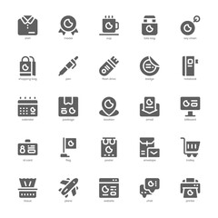 Merchandising Icon pack for your website design, logo, app, and user interface. Merchandising Icon glyph design. Vector graphics illustration and editable stroke.