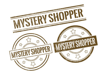 Mystery Shopper Rubber sign or Stamp, Grunge rubber Stamp, Sale badge Vintage old texture