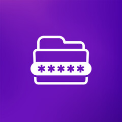 folder with a password vector icon