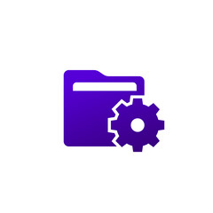 folder settings icon, vector pictogram