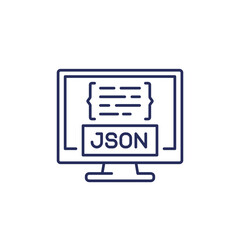 JSON line icon with a computer