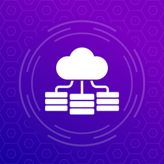 infrastructure icon with cloud, vector