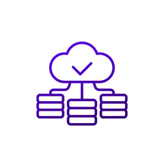 infrastructure icon with a cloud, line vector