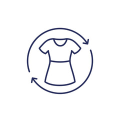 recycling clothes, reuse old dress line icon