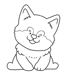 Cute dog line for coloring