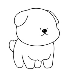 Cute dog line for coloring