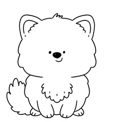 Cute dog line for coloring