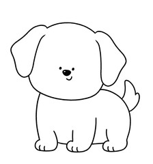 Cute dog line for coloring