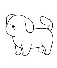 Cute dog line for coloring