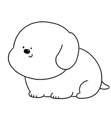 Cute dog line for coloring