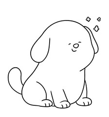 Cute dog line for coloring