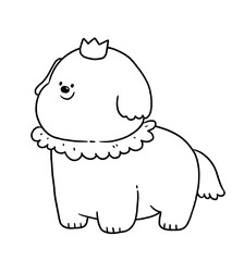 Cute dog line for coloring