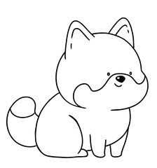 Cute dog line for coloring