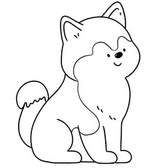 Cute dog line for coloring
