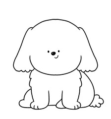 Cute dog line for coloring
