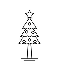 christmas tree icon, vector best line icon.