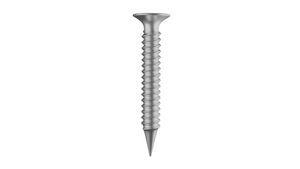 Silver screw isolated on transparent and white background. Building concept. 3D render