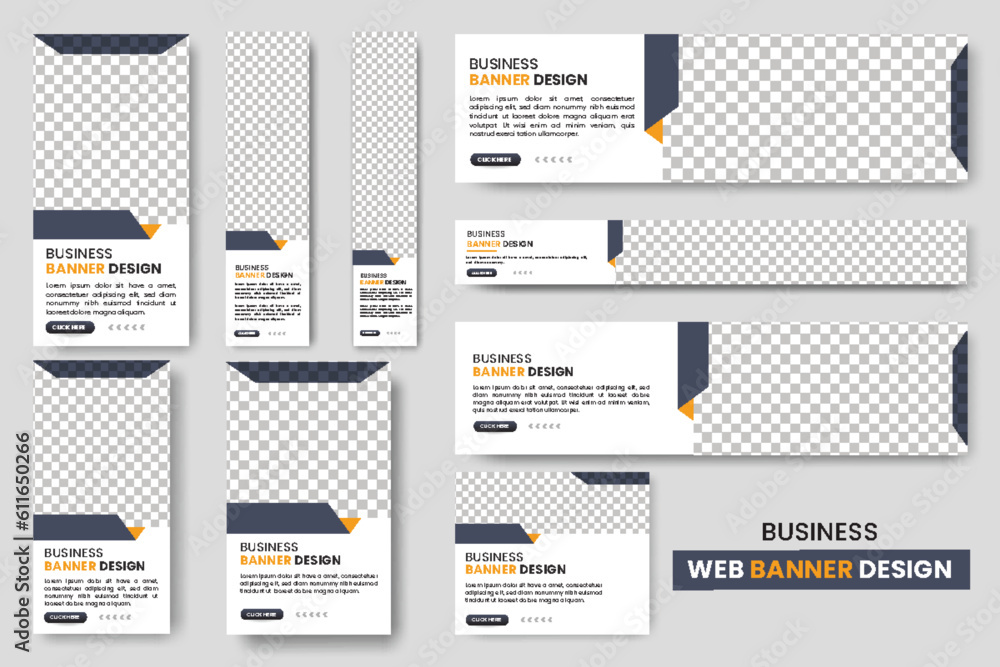 Poster abstract banner design web banner template set, cover header background for website design, social m