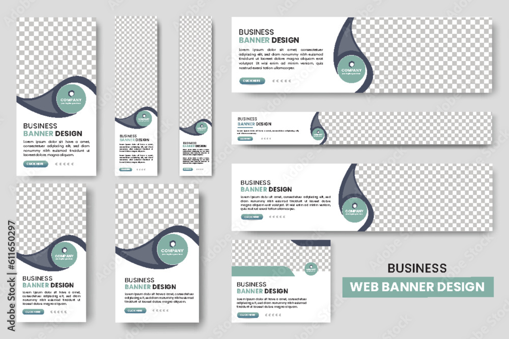 Poster abstract banner design web banner template set, cover header background for website design, social m