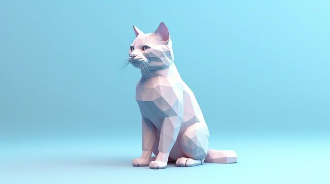 Cat in the background. Cute cartoon character 3d renders. generative AI