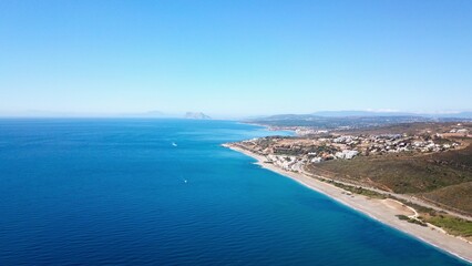 aerial view towards the beach near Manilva with a view towards Torreguadiaro, Sotogrande and the...