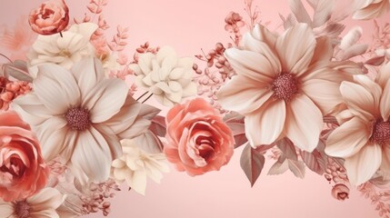 pink and white flowers background 