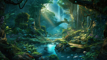 Fantasy forest jungle scene