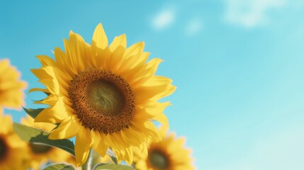 Obraz premium sunflower on blue background