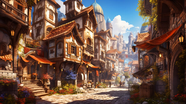Fantasy medieval city